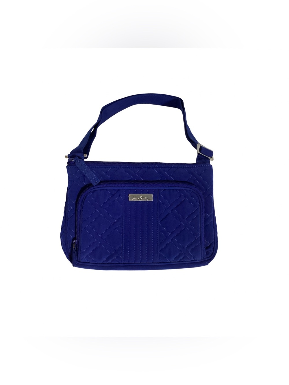 Vera Bradley Blue Minimalistic Cute Quilted Crossbody Bag Zippered Close EUC